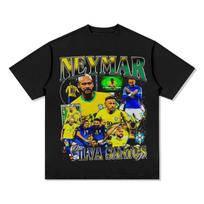 Neymar Soccer T Shirt For Men Women Oversized Cotton Short Sleeve National Team Vibe Print Fan Favorite Forward Outfit Top XL