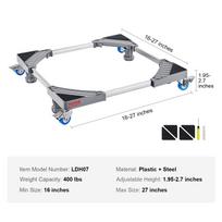SucceBuy 400 lbs Mini Fridge Stand Mover Adjustable Mobile Base with 4 Locking Swivel Wheels for Washing Machine Refrigerator