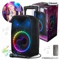 Kompiuterio kolonėlės Party Fun Lights Vakarėlio pramogos – karaoke garsiakalbis su rankena ir ratukais – (605603)