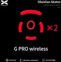 X-Raypad Obsidian Skates Logitech G Pro 1 Raudona 2 vnt. (Raudoni) Pakaitiniai Pelė Feet