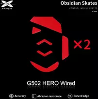 X-Raypad Obsidian Skates Logitech G502 Hero Raudona 2 vnt. (Raudoni) Pakaitiniai Pelė Feet
