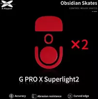 X-Raypad Obsidian Skates Logitech G Pro X Superlight 2 Raudona 2 vnt. (Raudoni) Pakaitiniai Pelė Feet