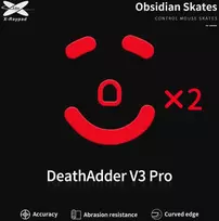 X-Raypad Obsidian Skates Razer Deathadder V3 Pro Raudona 2 vnt. (Raudoni) Pakaitiniai Pelė Feet