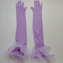 Fashion Black Silk Long Gloves Perspective Lace Pearl Etiquette Gloves Sunscreen Sleeves Wedding Dress violetinė