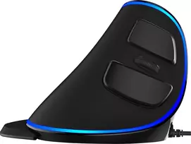 „Delux M618 PLUS“ su laidu optinė pelė su LED lempute, mėlyna