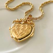 Vintage Gold Heart Locket Non-Tarnish Heart-Shaped Heart Locket Lockets for Women