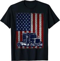 Truck Driver American Flag Trucker Unisex T-Shirt S