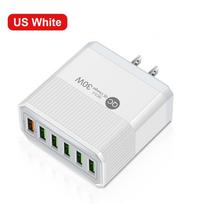 30W 6-Port QC3.0 Multi-Plug Fast Charger for EU, US, UK, & Korea US standard balta
