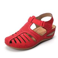 Spring and Summer Shoes Sandals Crocs Slippers and Wedge Heels 34 raudona