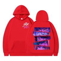 Kpop Demon Hunters Saja Boys Movie Hoodie Women Fashion Clothing Pullover Long Sleeves Loose Casual Harajuku Sweatshirt S raudona