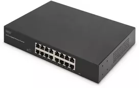 Šakotuvas Digitus 16-PORT GBIT SWITCH 19ZOLL UNMA - 16-PORT 10/100/1000BASE-T