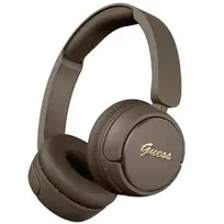 Guess Script Metal Logo belaidės ausinės rudos spalvos