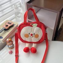 Cute ugly cute girl bag cartoon funny fruit small backpack new apple pear canvas backpack