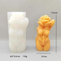 3D rožė moteris moters kūnas žvakė silikoninė forma lotoso deivė dervos silikoninė forma grybo galva žmogaus kūnas gipso forma