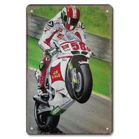 Vintažiniai metaliniai skardos ženklai Motorinių sporto plakatai Dekoras Motociklų lenktynės Retro metalinė plokštelė Sienų meno dekoras garažui, barui 20x30cm（7.8x11.8inch）