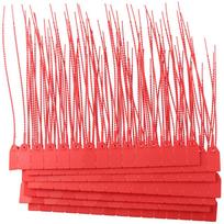 100 Plastic Tamper Seals, Numbered Zip Ties Pull Tite Security Tags Disposable Self Locking Signage 250mm (Red) auksas