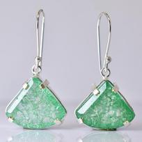 Natūralus žalias smaragdas 63 ct SERTIFIKUOTAS Fancy 925 sterlinginio sidabro akmens auskaras MY.ER-39-NS 42.7 mm approx. žalia