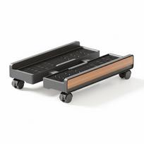 Adjustable PC Tower Stand with Locking Caster Wheels Ventilated Under Desk CPU Cart Holder for Gamers and Students