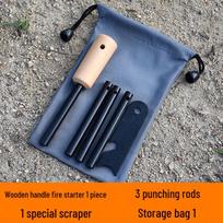 Jundingying Outdoor Survival Flint Steel Fire Starter Kit pakuotė du (1+3) su laikymo maišeliu spalva