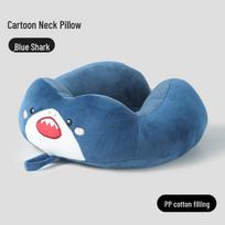 Miling Cartoon Blue Shark U-shaped Neck Pillow gray
