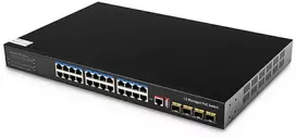 Šakotuvas 24 prievadų komutatorius CUDY GS5024PS4-400W (Valdomas, PoE)