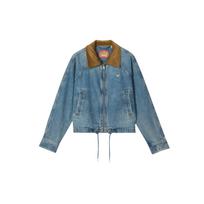Levi's Moteriškas Žirgo Metų Riboto Leidimo Užtrauktuku Užsegamas Džinsinis Švarkas Skalautas Mėlynas 006R5-0001 L