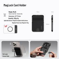 Ulanzi ML25 Magnetic Phone & Card Holder: Ultra-thin Folding Stand for Live Streaming and Selfies