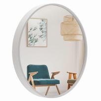 Apvalus medinis skandinaviškas veidrodis 60 cm baltas Bd Art