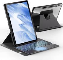Samsung Tab A9 Plus Rotating Case with Backlit Keyboard & S9 Pen Slot Samsung S9 FE 10.9-inch SM-X510/X516