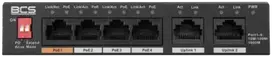 Šakotuvas BCS BCS-L-SP04G02G(2) Ne-valdomas Gigabit Ethernet (10/100/1000) Maitinimas per Eternetą (PoE) Desktopas Juoda