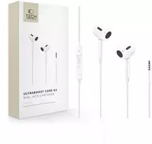 Tech-Protect Ultraboost Core G2 Mini Jack ausinės – baltos spalvos
