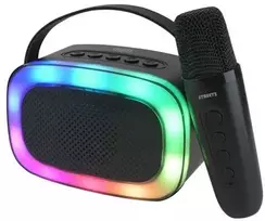 Kompiuterio kolonėlės K100 karaoke kolonėlė STREETZ, su mikrofonu, 5W, juoda / K100-BLK / 6612080