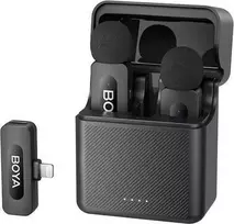 BOYA belaidis mikrofonas BY-V3 2.4GHz su 2 siųstuvais ir 1 imtuvu (Lightning) Juodas EU