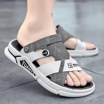 Vyriškos Sandalos Vandeniui Atsparūs Oda Dvigubo Naudojimo Nauji Šlepetės Vyrai Tendencija Vairavimas Asmenybė Vasaros Deodorantas Lauke Šlepetės 7 pilka spalva
