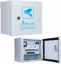 Šakotuvas Extralink atlasas | Išorinis PoE jungiklis | 8x RJ45 1000Mb/s PoE, 2x SFP, 120W, aktyvus aušinimas