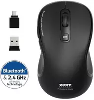 Port Designs PORT CONNECT Pure MAC COLLECTION, belaidė įkraunama pelė, Bluetooth, FreeWheel, 3200 DPI, juodos spalvos