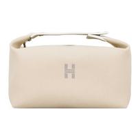 Hermes Bride-A-Brac Audinio Kelioninis Medvilninis Laikymo Maišelis Moteriškas Kelioninis Krepšys Kreminės Baltos Spalvos H103223M-01 Large