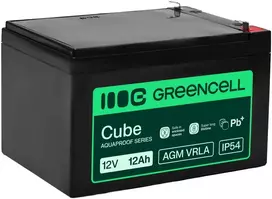 Green Cell Žalias Cell Greencell AGM VRLA 12V 12Ah nereikalaujanti priežiūros baterija kasos aparatams, žaislams, fotoaparatams (151x98.5x95mm)