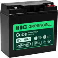 Green Cell Žalias Cell Greencell AGM VRLA 12 V 18 Ah nereikalaujanti priežiūros baterija kasos aparatams, žaislams, fotoaparatams (181 x 77 x 167 mm)