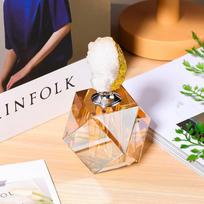 Creative Polygon Crystal Glass Perfume Bottle Amber Crystal Agate Perfume Bottle Luxury Home Decorative Jar Home Decor