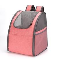 Large Capacity Double Shoulder Cat Carrier Backpack - Portable Pet Travel Bag for Outdoor Use L: 34x28x42 cm rožinė