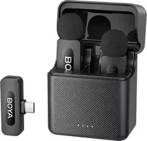 BOYA belaidis mikrofonas BY-V30 2.4GHz su 2 siųstuvais ir 1 imtuvu (C tipo) Juodas EU