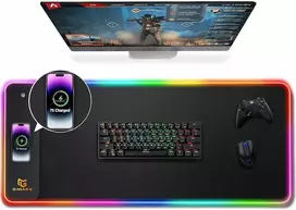 Gimars RGB pelės kilimėlis su 15 W greitu belaidžiu įkrovimu