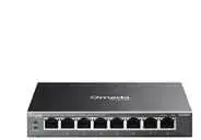 Šakotuvas TP-Link Omada ES208GP network switch Managed L2 Gigabit Ethernet (10/100/1000) Power over Ethernet (PoE) DIN rail Juodas