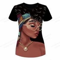 African Women's T Shirt Sexy Girl 3d Print T-shirt Women Fashion Oversized T-shirts Summer Harajuku Tops Tees Black Women Tops 6XL