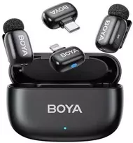 Mikrofony BOYA mini 2-01 belaidės 2.4GHz USB-C - juoda