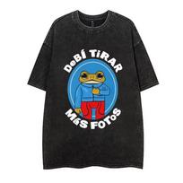 Vintažiniai skalbiami marškinėliai Bad Bunny DeBi TiRAR MaS FOToS DTMF T-shirt Vyriški madingi medvilniniai skalbiami marškinėliai Vyriški hip hopo gotikiniai marškinėliai M