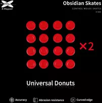X-Raypad Obsidian DIY Skates Universal Donuts Raudona 32 vnt. (⌀9.5 x 0.9 mm) (Raudoni) Pakaitiniai Pelė Feet