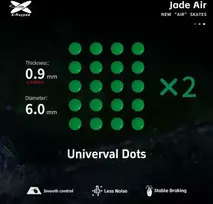 X-raypad Jade Air DIY Skates Universal Dots Žalias 40 vnt. (⌀6.0 x 0.9 mm) (Žali) Pakaitiniai Pelė Feet