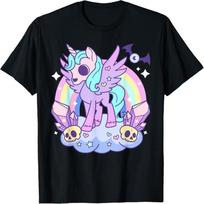 Kawaii Pastel Goth Unicorn Pony - Aesthetic Gothic T-Shirt S juoda